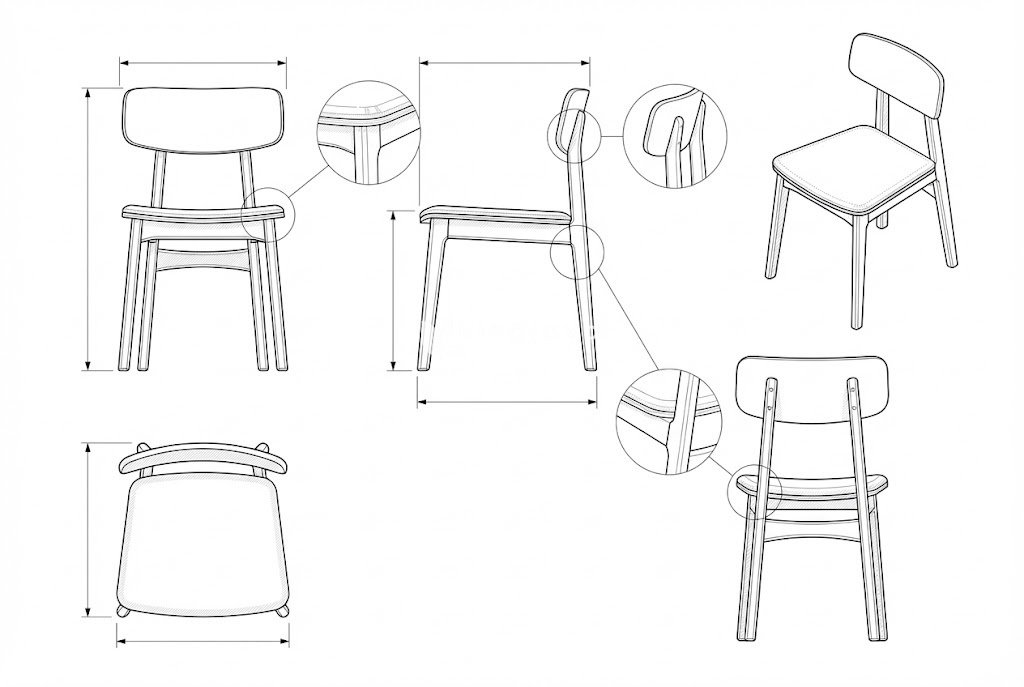 Kursi Makan Kayu Solid Minimalis Modern - Aurelian