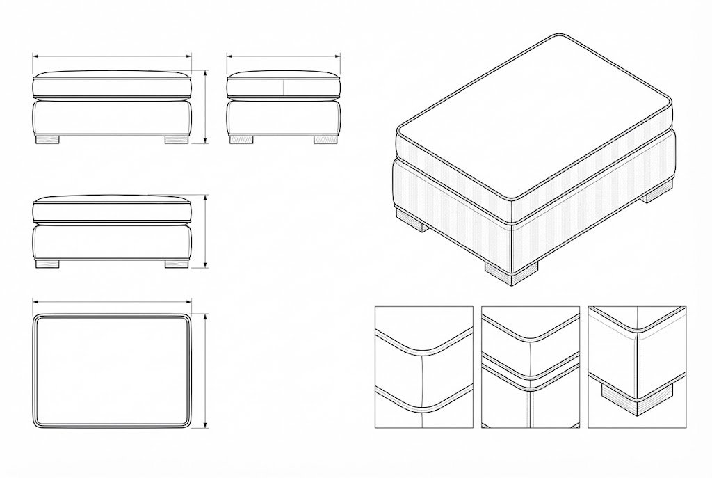 Ottoman Velvet Modern Minimalis Cokelat Muda - Verona