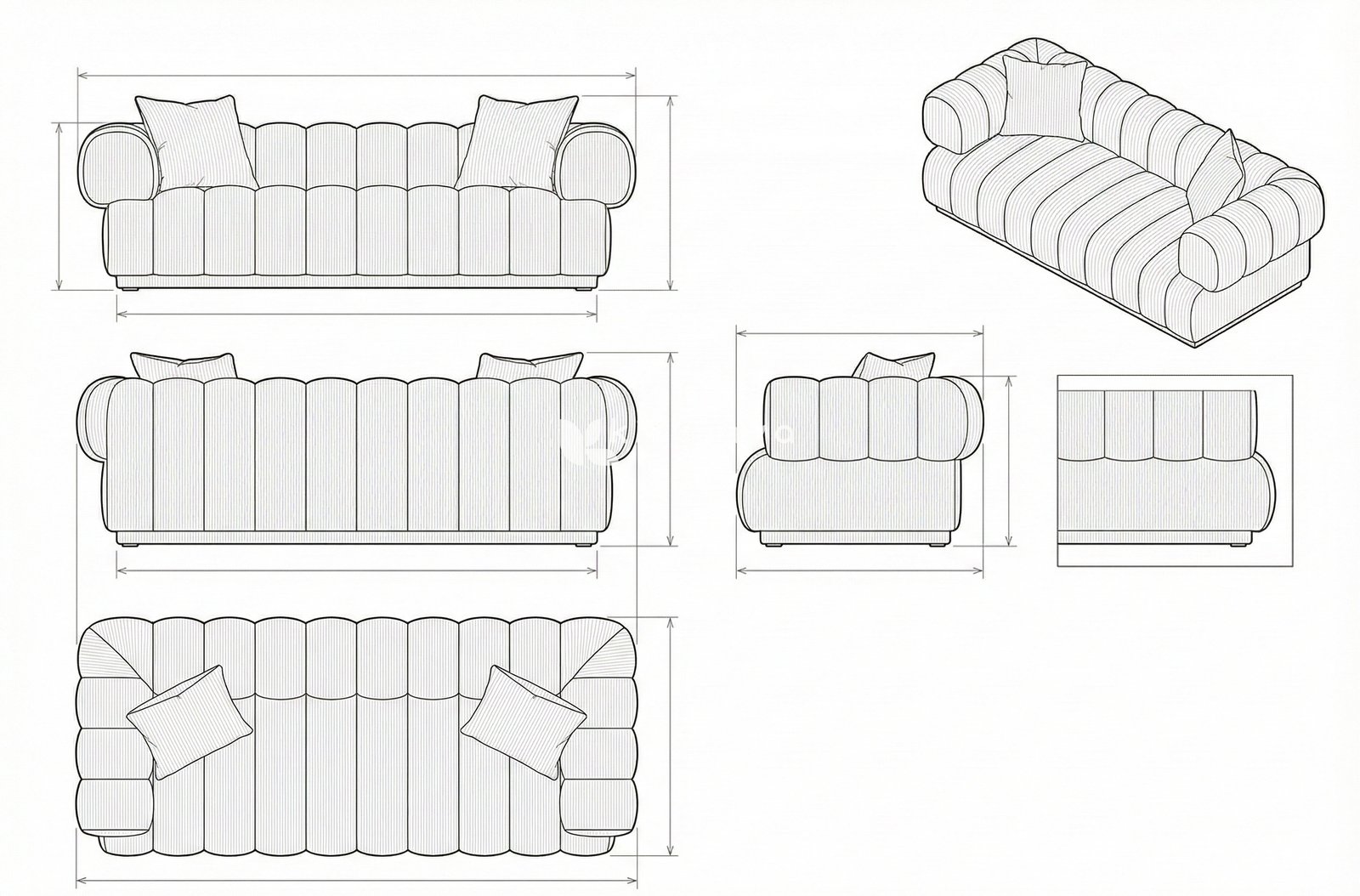 Sofa Kain Boucle Modern Minimalis Étienne