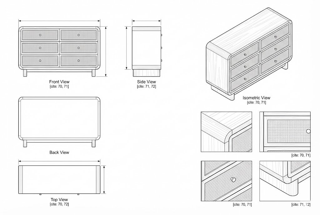 Bufet Rotan Astrale | Minimalis Modern
