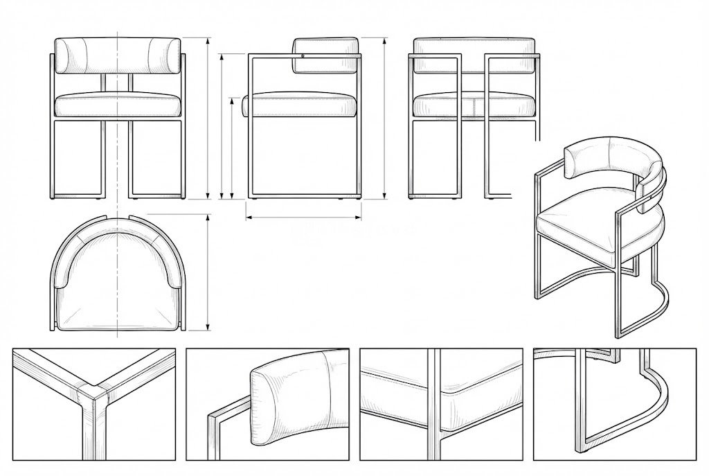 Kursi Makan Modern Minimalis Mateo | Besi & Kulit Sintetis