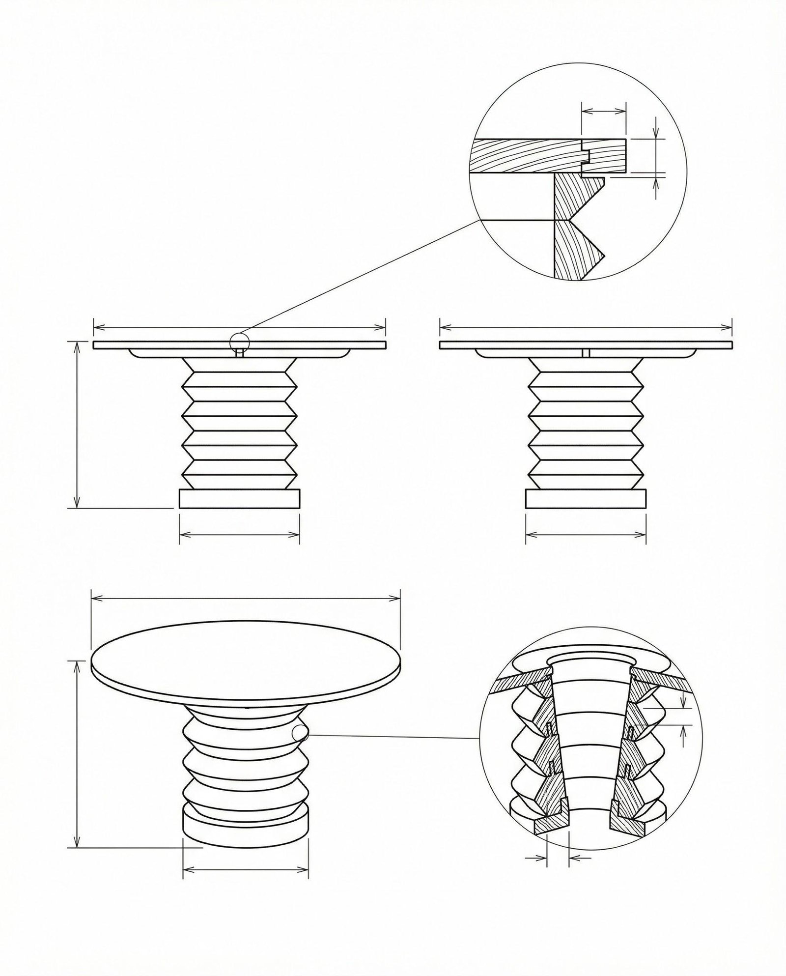 Meja Makan Bulat Minimalis Kayu Jati Terazzo