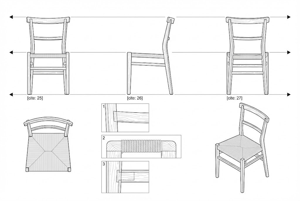 Kursi Jati Anyaman Minimalis Hitam Matte - Gamma