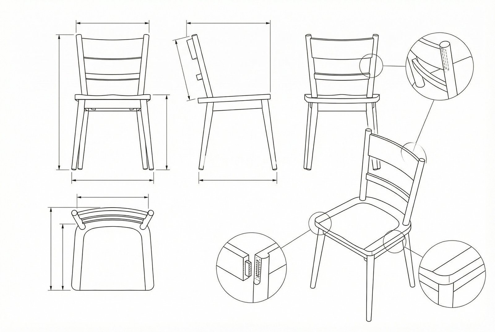 Kursi Makan Kayu Solid Minimalis Trenton