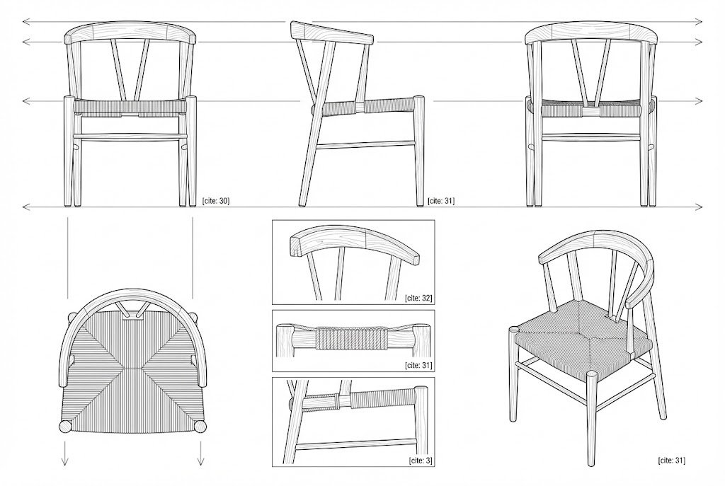 Kursi Makan Jati Solid Sandaran Melengkung Anyaman Alami - Marcellus