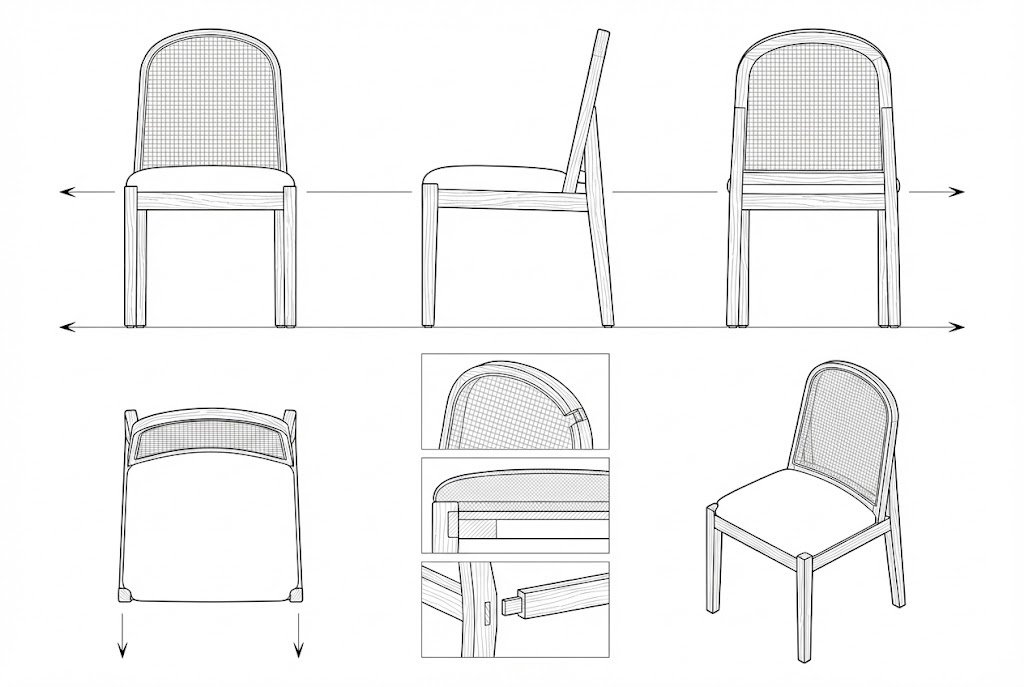Kursi Jati Rotan Minimalis Modern - Thunder