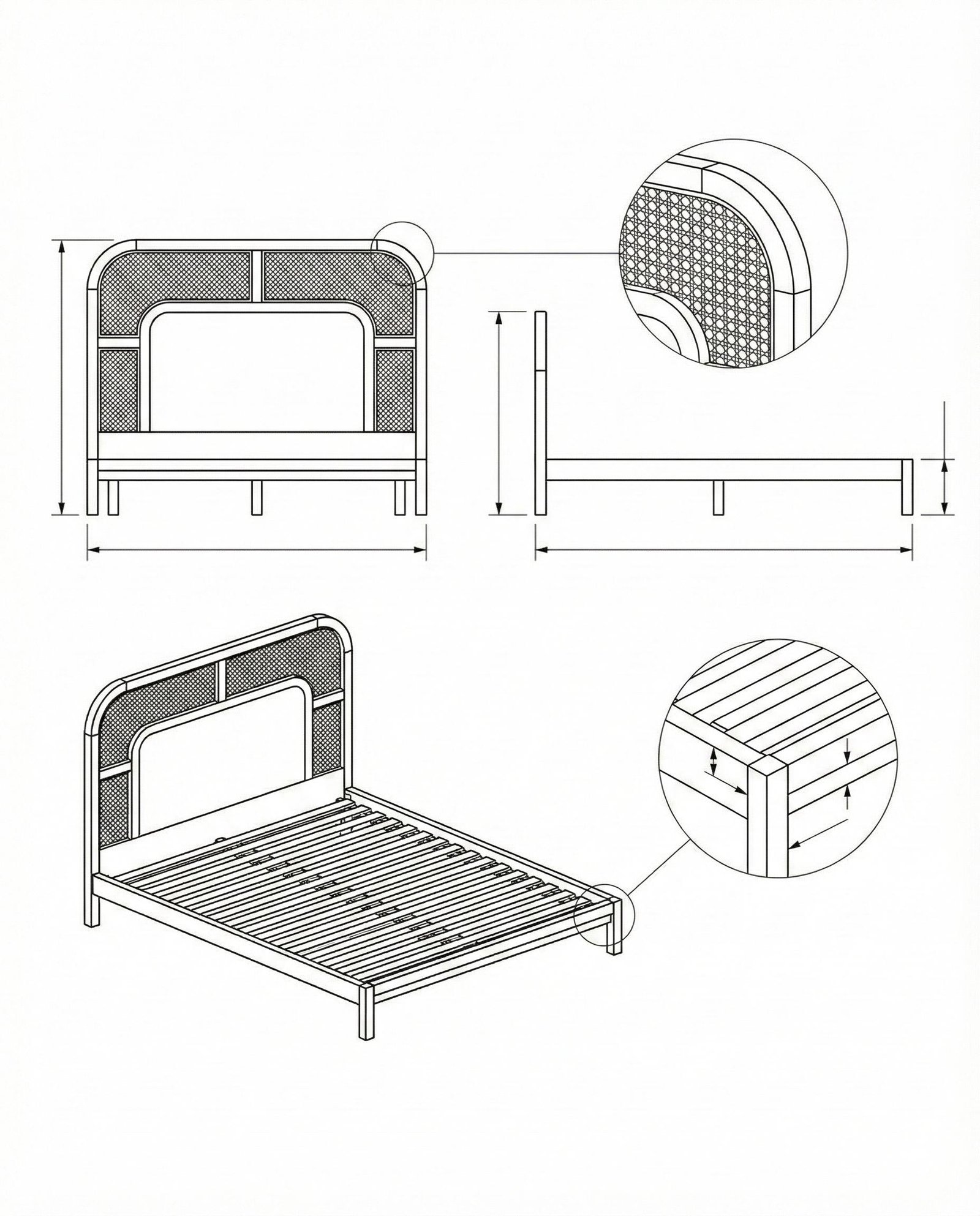 Tempat Tidur Minimalis Kayu Jati Rotan Alora