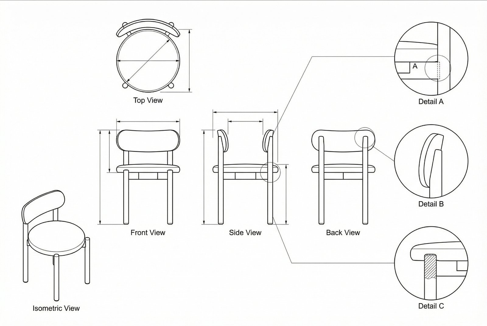 Kursi Makan Minimalis Kayu Fabric Bellmore