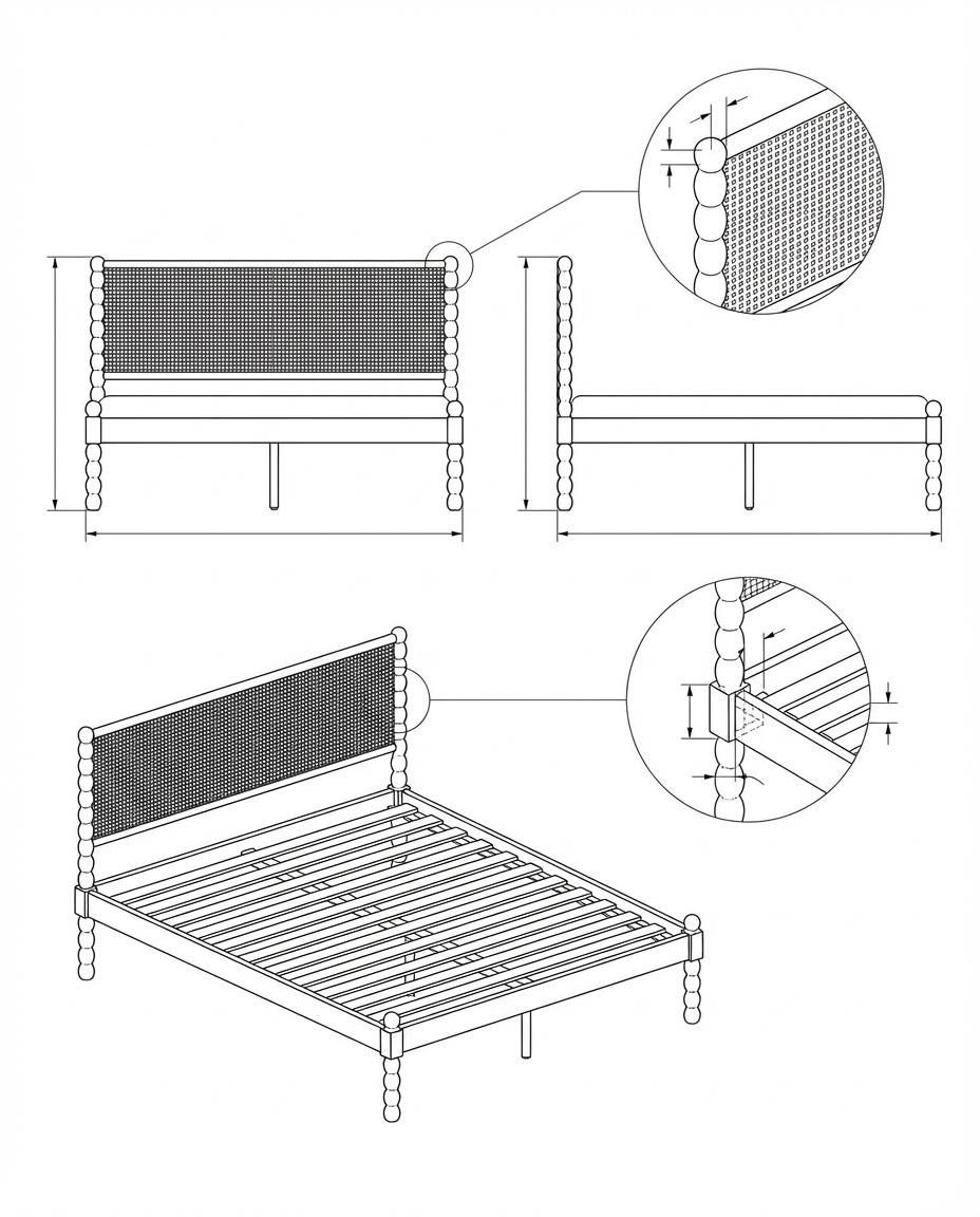 Ranjang Kayu Rotan Modern Minimalis Senja Indah