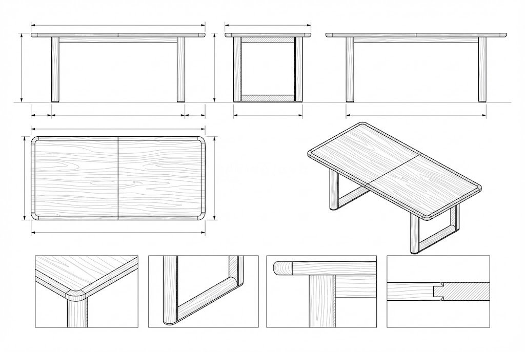 Meja Makan Jati Minimalis Rangka U Alaric