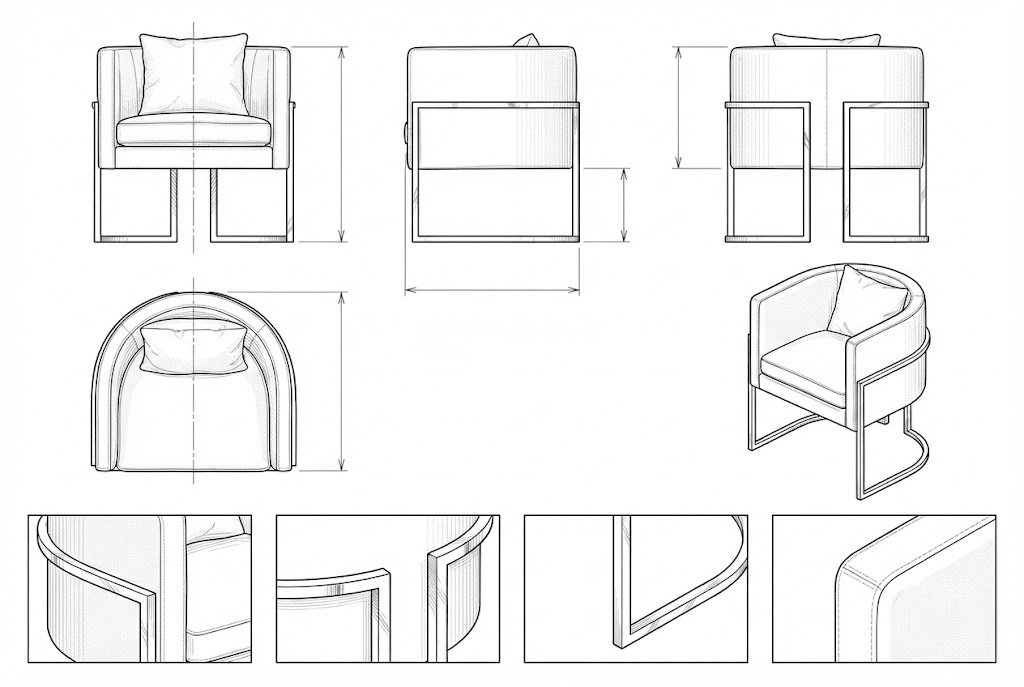 Kursi Lengan Kain Chrome Modern Minimalis Sonic