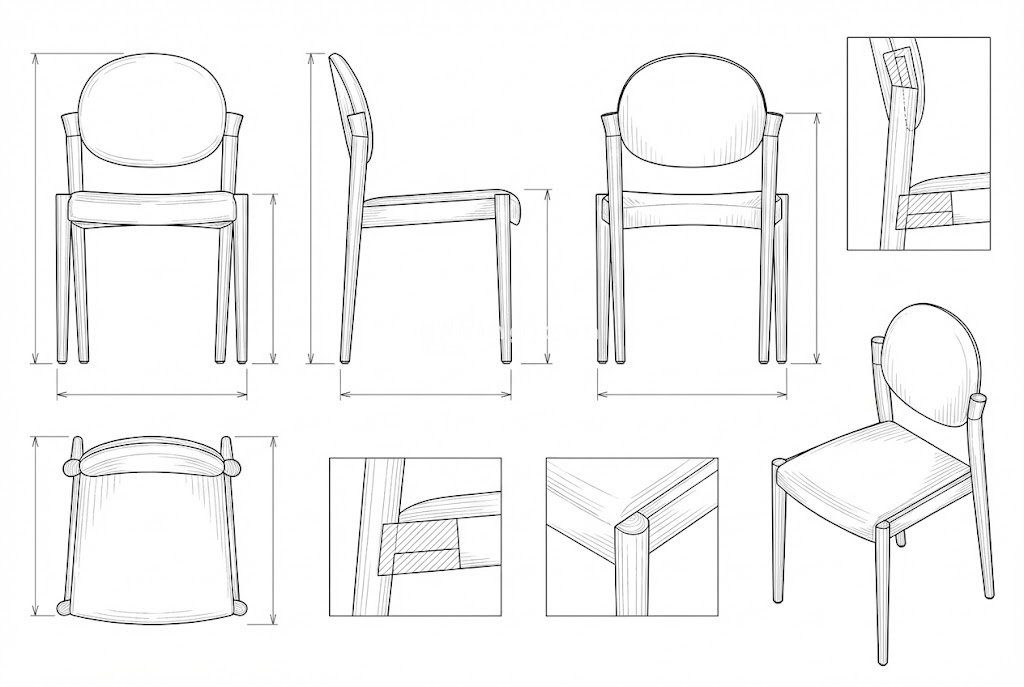 Kursi Makan Berlengan Minimalis Kayu Jati Solid - Momoko