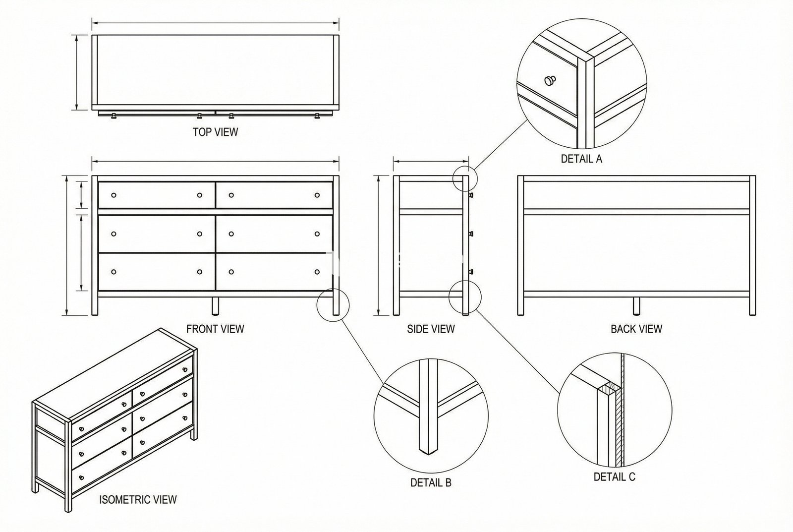 Lemari Laci Kayu Modern Vanderbilt