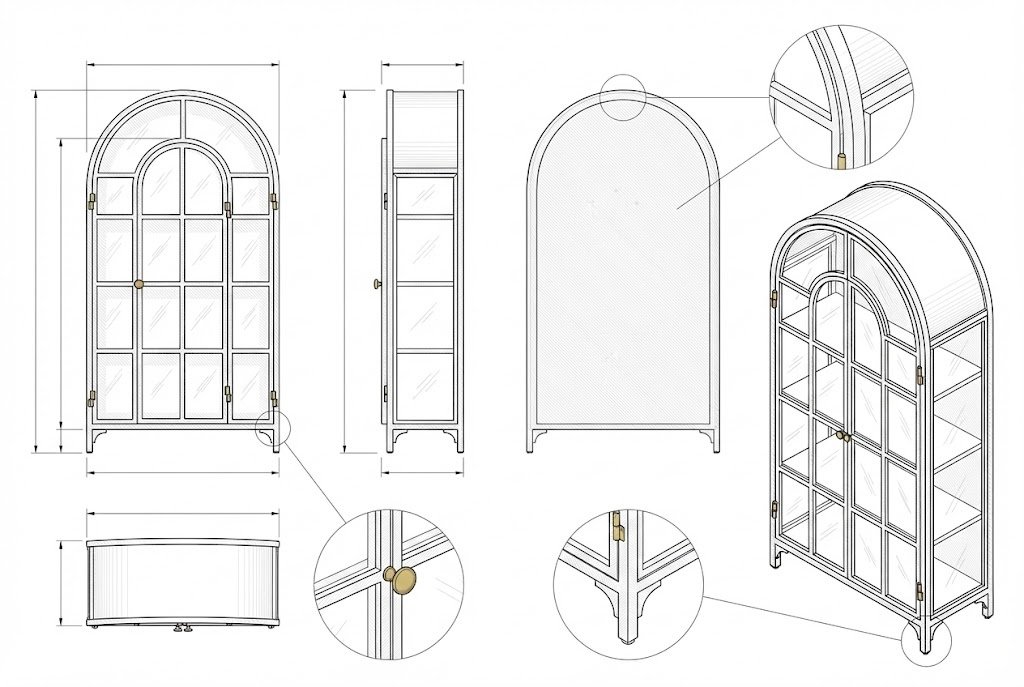 Lemari Pajangan Besi Industrial Florence