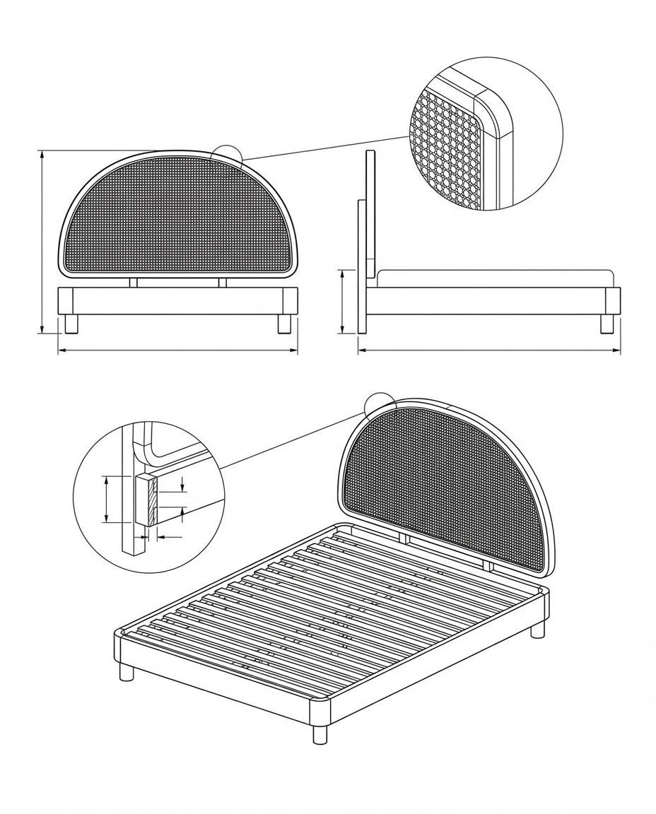 Tempat Tidur Minimalis Rotan Hitam Arcsleep