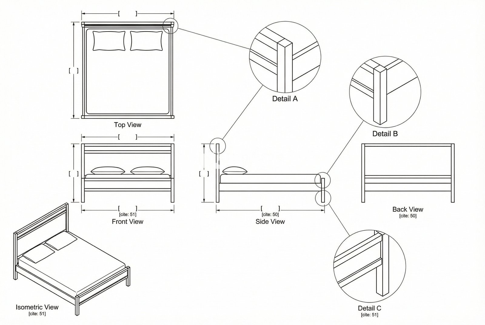 Tempat Tidur Kayu Solid Modern Aurora