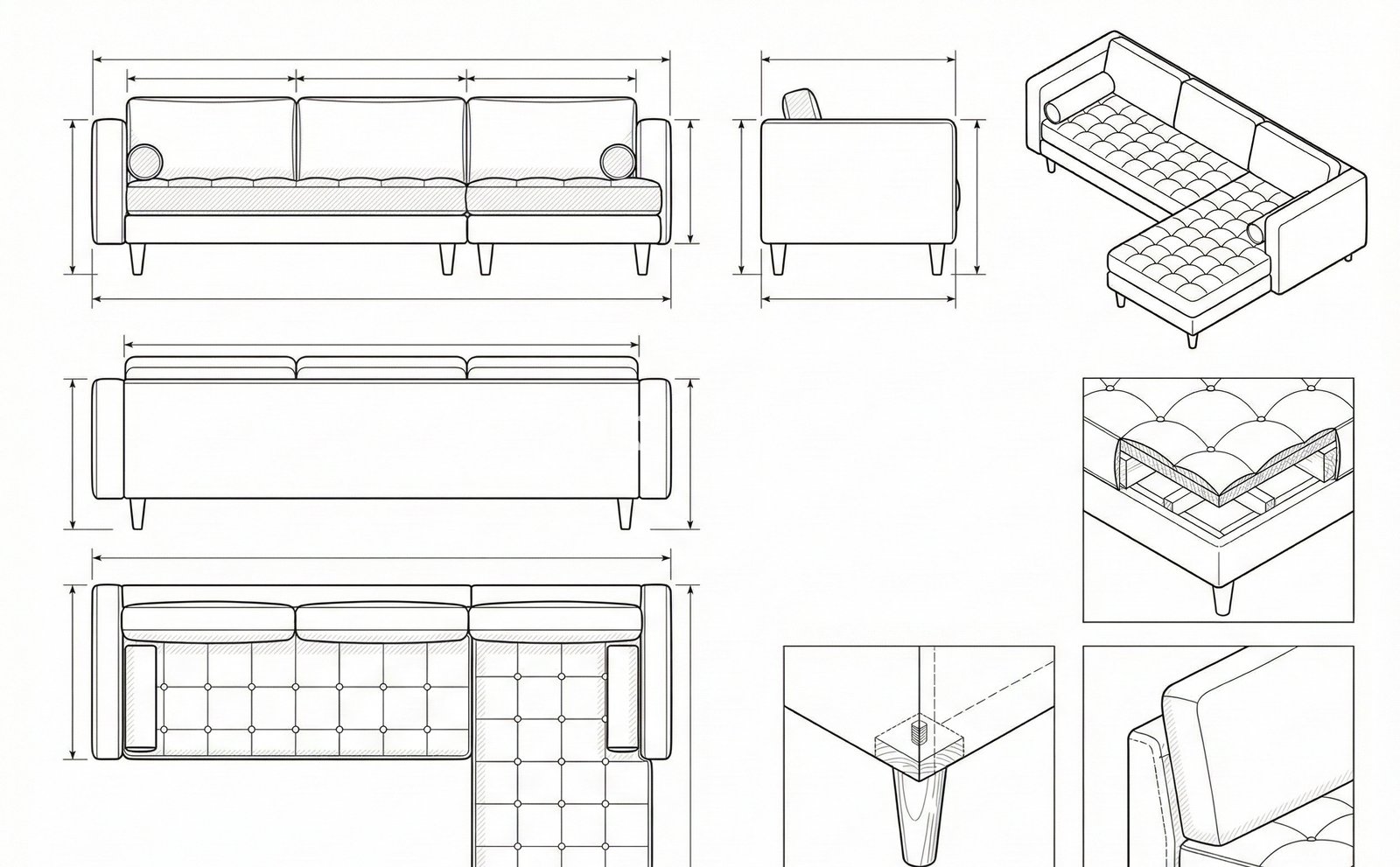 Sofa L Beludru Modern Ryu - Emerald Green