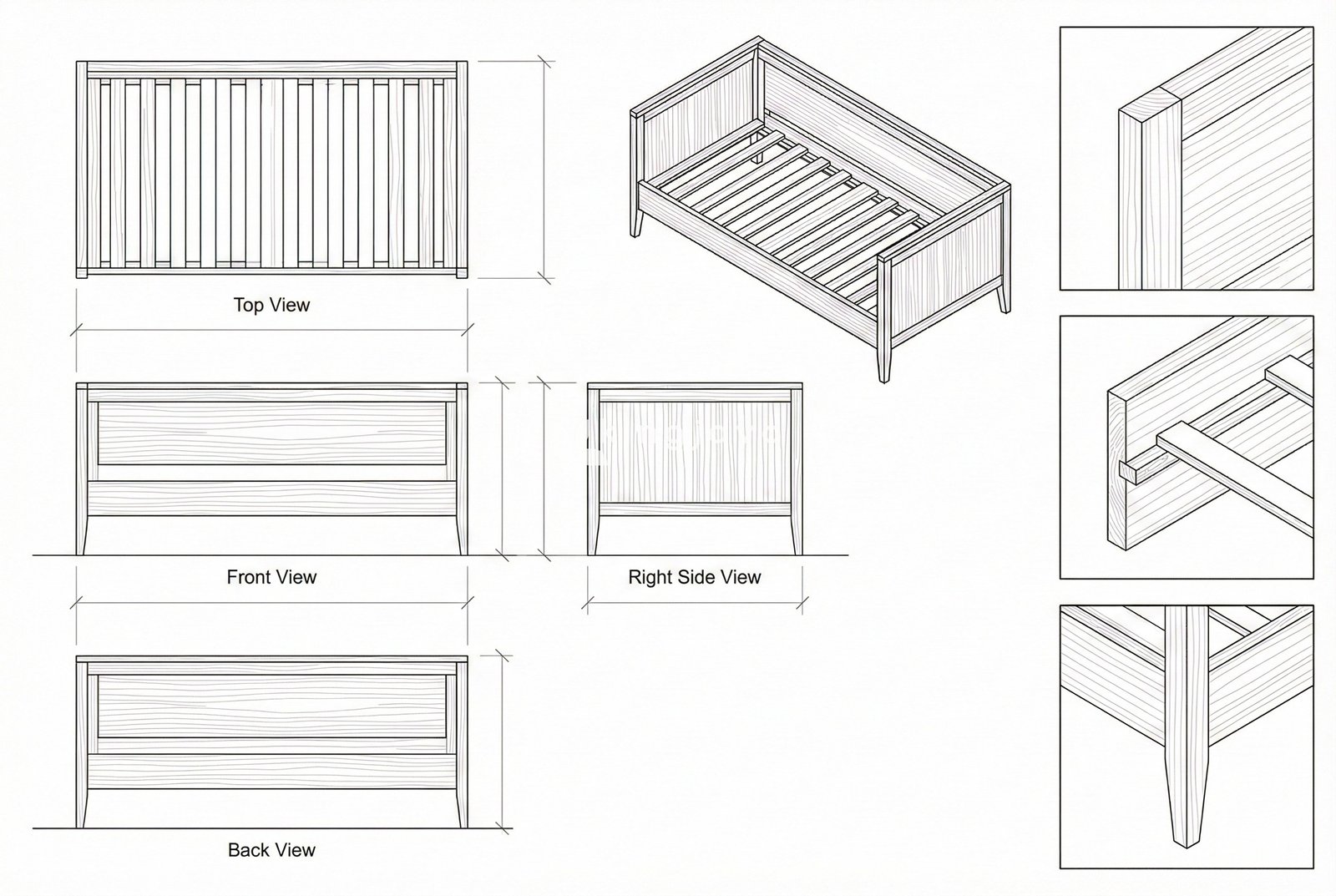 Dipan Kayu Solid Minimalis Modern Melengkung - Giulia