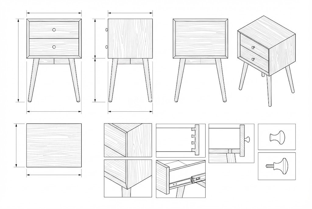 Nakas Jati Mid-Century Atlas Elegan & Fungsional