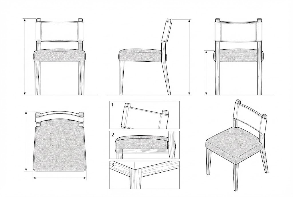 Kursi Makan Kayu Kain Kulit Modern Nash
