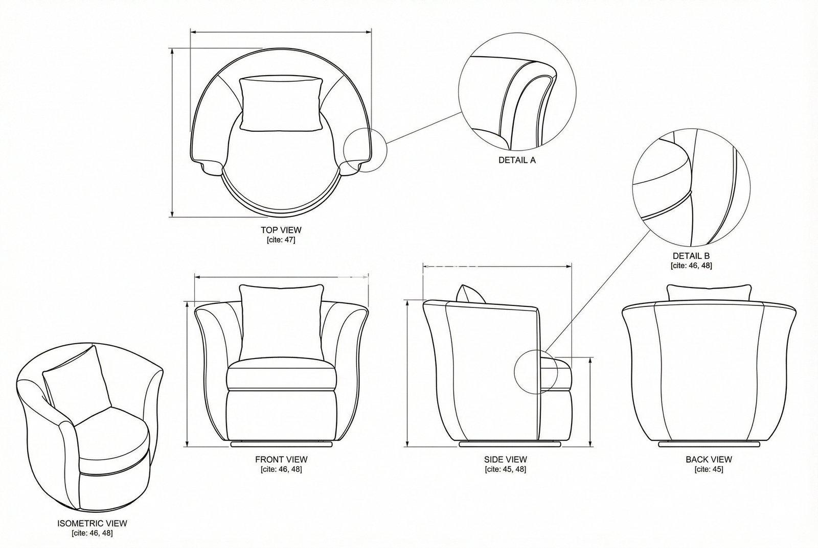 Kursi Putar Modern Velvet Saxon
