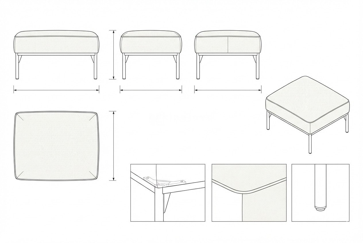 Ottoman Beludru & Besi Modern Minimalis Valentina - King Java