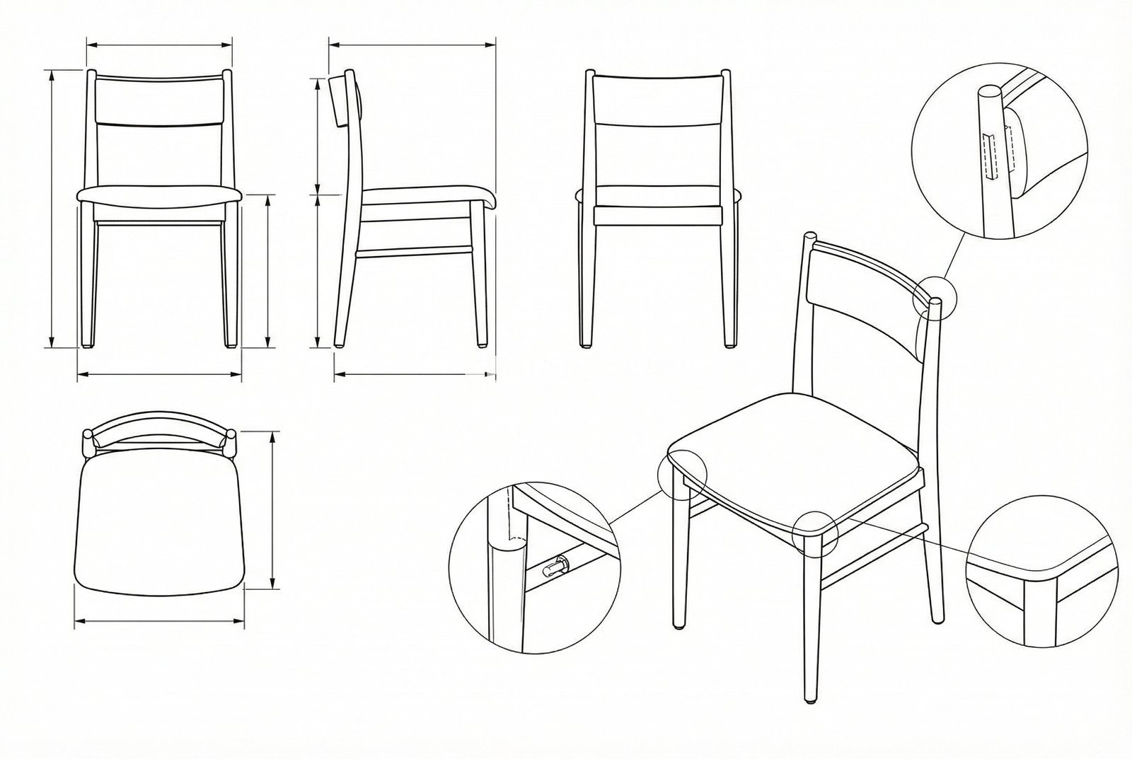 Kursi Makan Kayu Kulit Minimalis Marquis