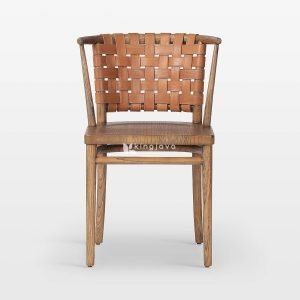 Kursi Makan Kayu Anyaman Kulit Thornton