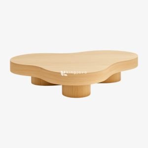 Meja Kopi Kayu Jati Bentuk Awan Modern - Isabella