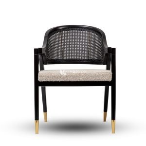 Kursi Makan Jati Rotan Modern Aoi