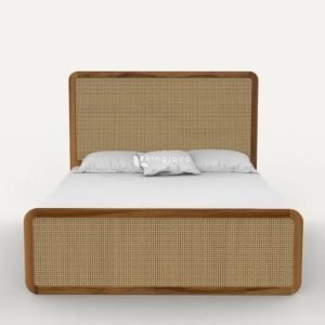 Tempat Tidur Minimalis Rotan Kayu Jati Rattan