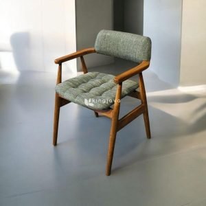 Kursi Lengan Scandinavian Kayu Fabric Virello