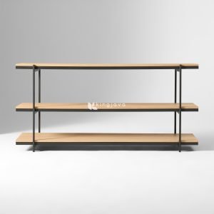 Rak Konsol Kayu Solid & Besi Minimalis - Margaux