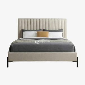 Tempat Tidur Kain Minimalis Modern Sandaran Vertikal - Juno