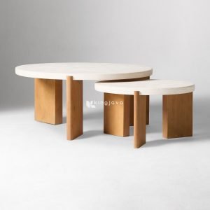 Set Meja Kopi Bundar Pierre | Modern Minimalis