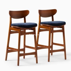 Kursi Bar Kayu Jati Solid Mid-Century Modern Cipher
