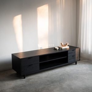 Rak TV Minimalis Kayu Hitam Noctis