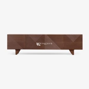 Lemari TV Kayu Solid Geometris Modern - Hana