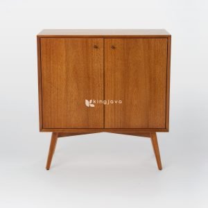 Kabinet Penyimpanan Kayu Solid Mid-Century Modern Evangeline