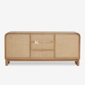 Bufet Panjang Kayu Rattan Modern Minimalis - Atheria