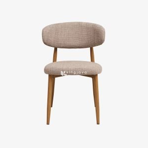 Kursi Makan Kain Linen Modern Kaki Ramping - Celesta