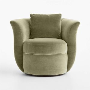 Kursi Putar Modern Velvet Saxon