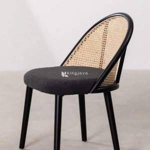 Kursi Makan Rotan Minimalis Modern Hitam LUNA
