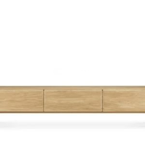 Meja TV Kayu Solid Minimalis dengan Pintu Kabinet - Sofia