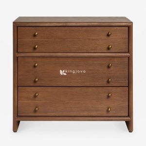 Lemari Laci Kayu Solid Desain Retro Gagang Kuningan - Aurelian