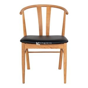 Kursi Cafe Kayu Solid Minimalis Sandaran Melengkung - Umbra