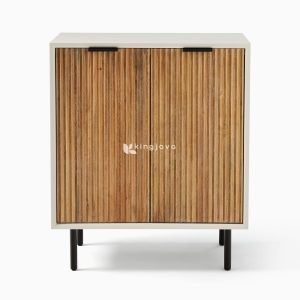 Kabinet Penyimpanan Kayu Solid Fluted Minimalis Modern - Ruby