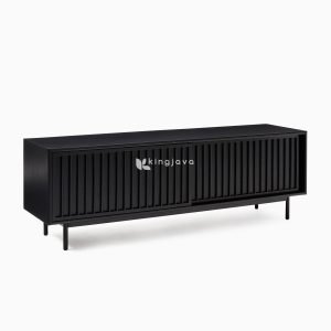 Lemari TV Kayu Solid Modern Minimalis Hitam Arabella