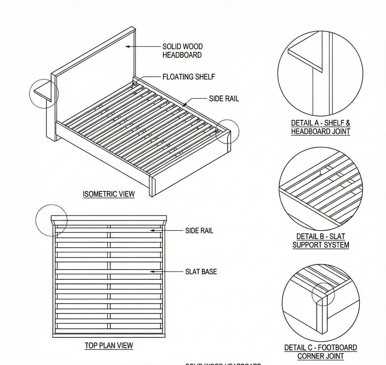 Dudukan Tempat Tidur Minimalis Kayu Jati Solid