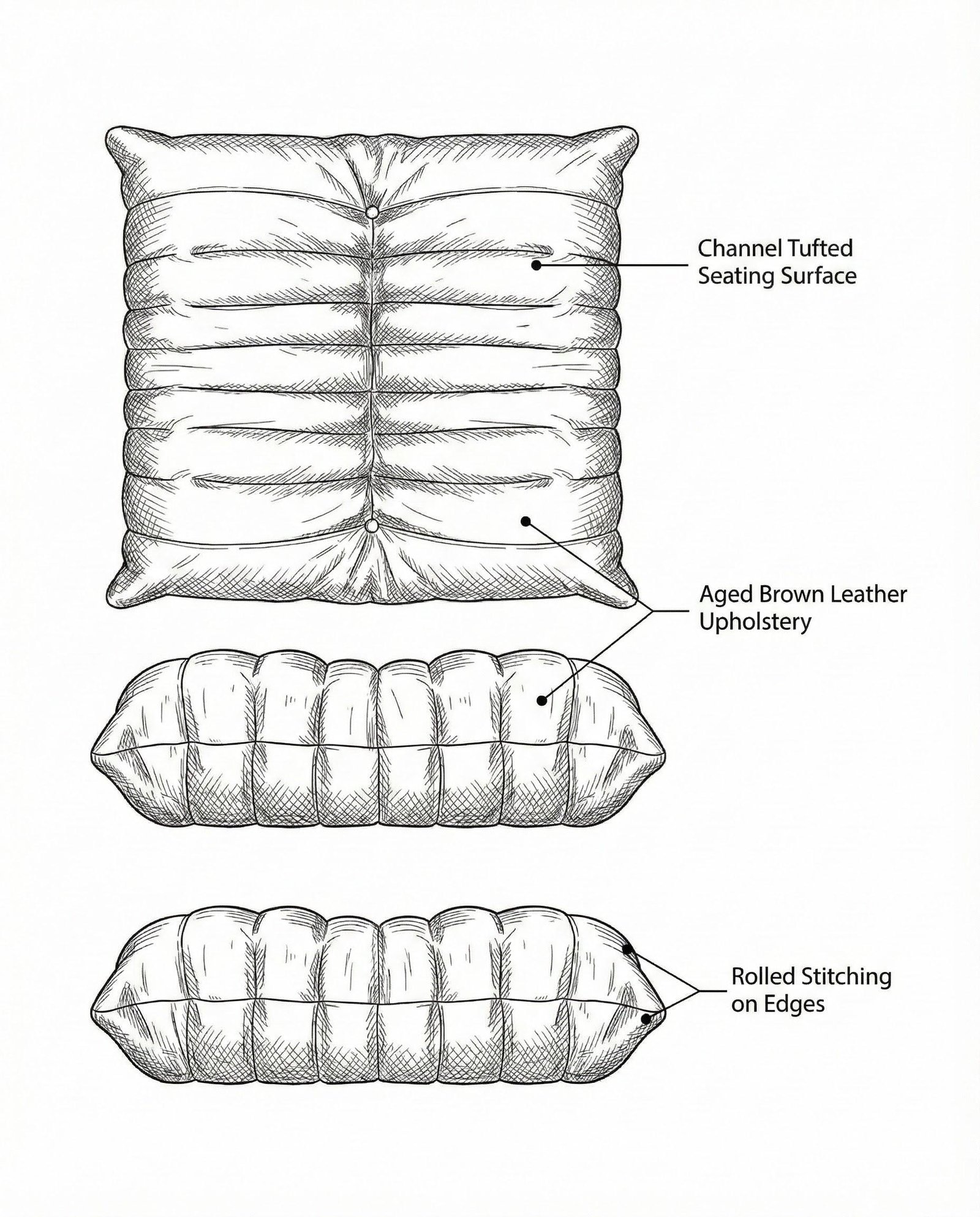 Ottoman Kulit Modern Brown